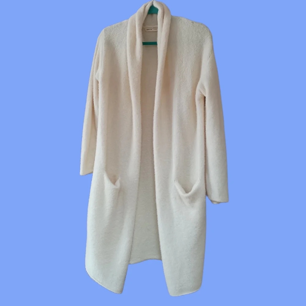 Anthropologie Sleeping On Snow open-front cardigan in cream medium VGUC - Picture 2 of 11